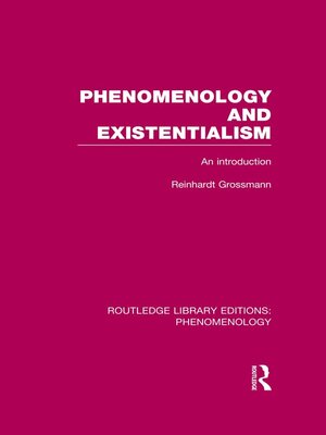 cover image of Phenomenology and Existentialism